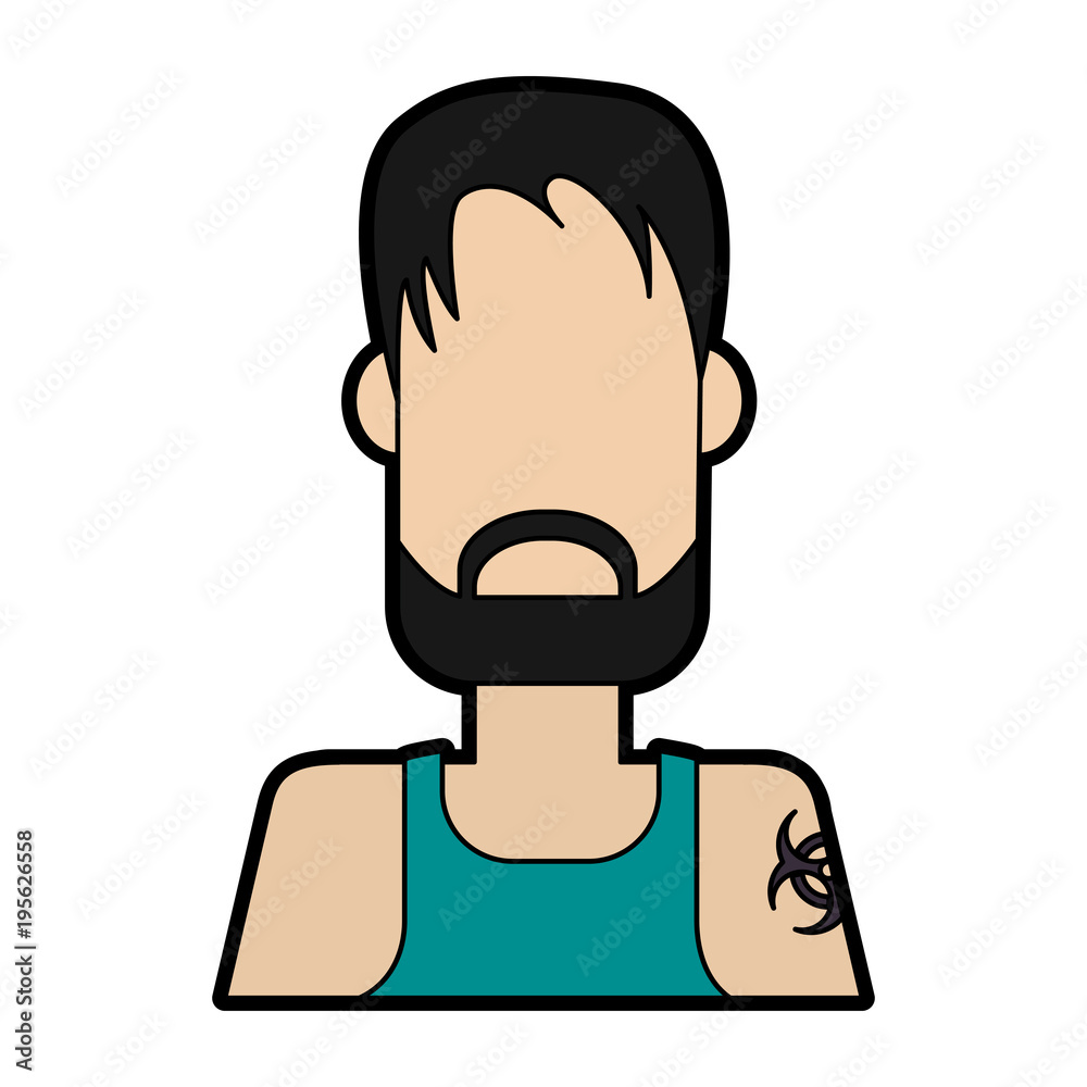 Fototapeta premium Man faceless avatar vector illustration graphic design