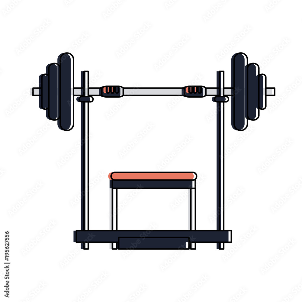 Gym bench weights vector illustration graphic design Gym bench weights vector illustration graphic design