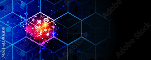 Artificial intelligence. Technology web background. Virtual concept