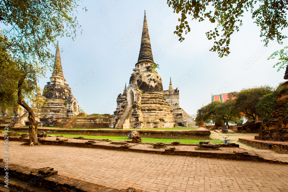Naklejka premium Built Structure, Monument, Old Ruin, Asia, Ayuthaya