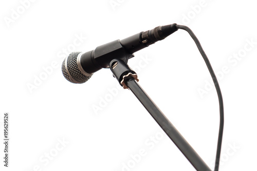 Chrome microphone isolated on a white background