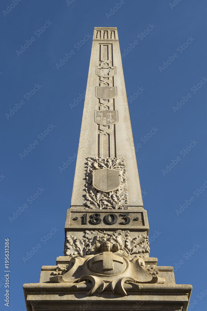 Obelisk, Piazza Indipendenza, Bellinzona, Tessin, Schweiz