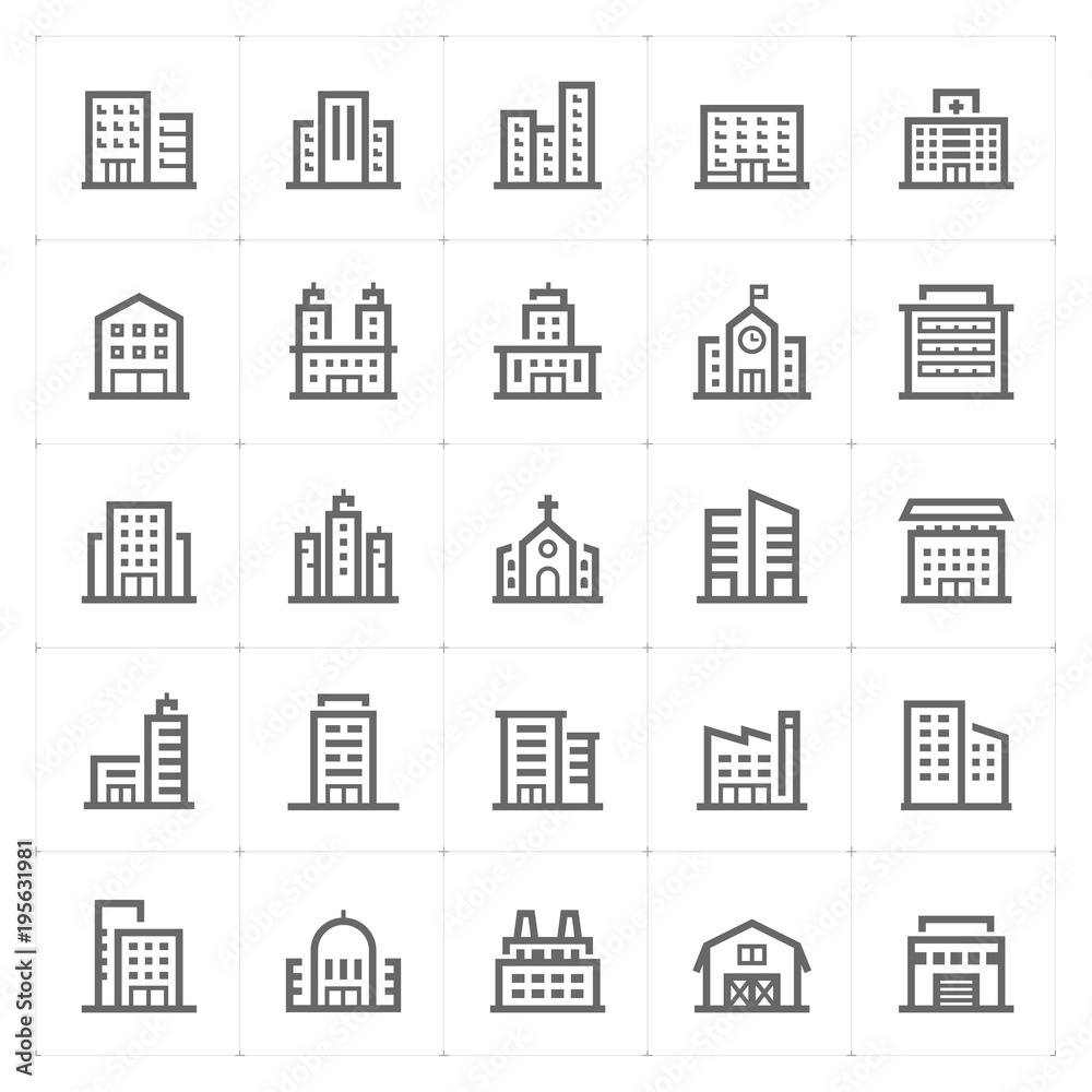 Mini Icon set – Building icon vector illustration