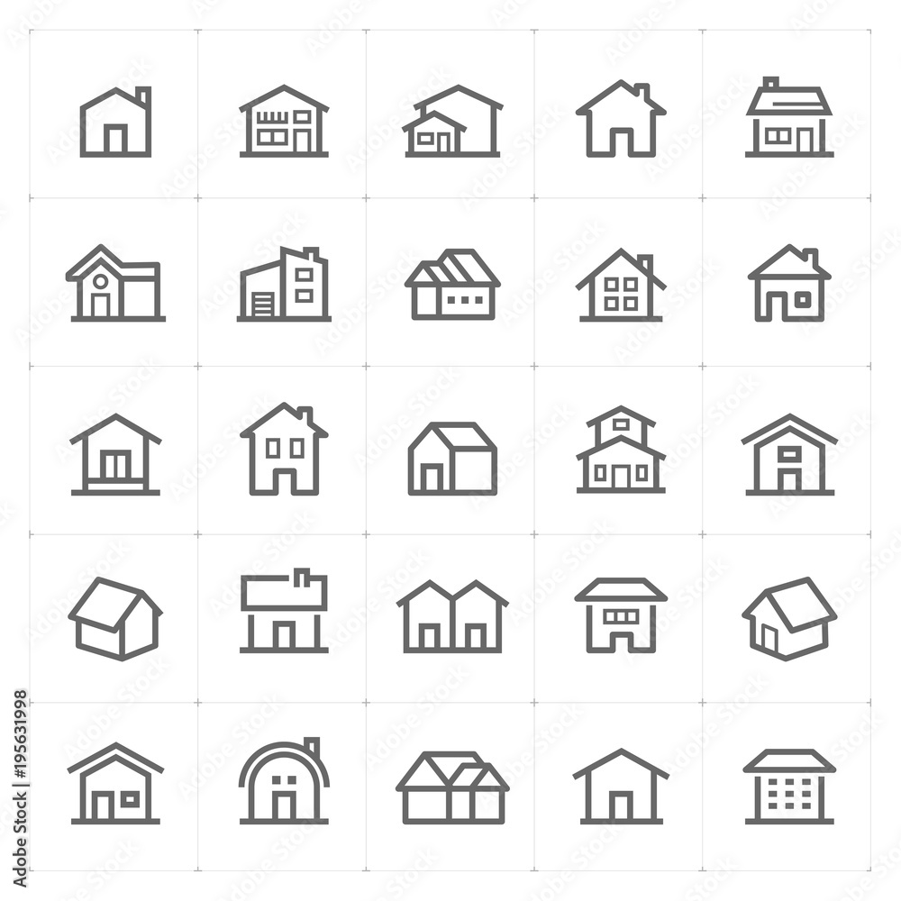 Mini Icon set – Home icon vector illustration