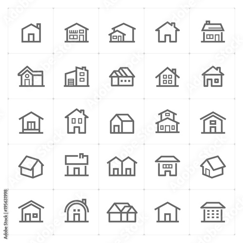 Mini Icon set – Home icon vector illustration