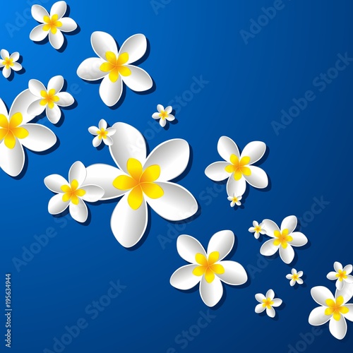 Abstract Decorative Frangipani Flowers vector illustration