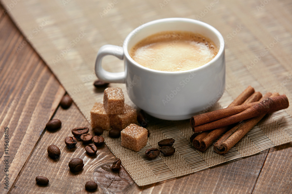 Fototapeta Coffee. Cup Of Hot Beverage.