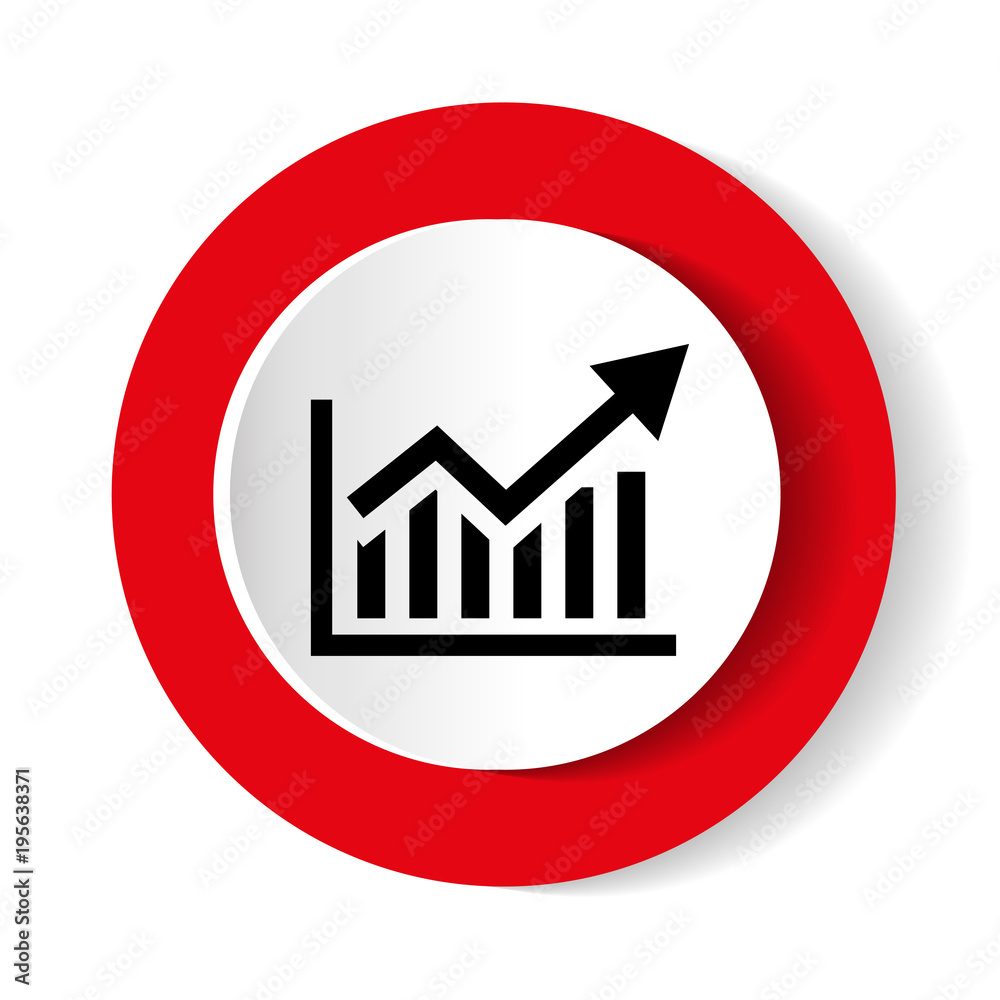 Vector growing graph icon Vector growing graph icon