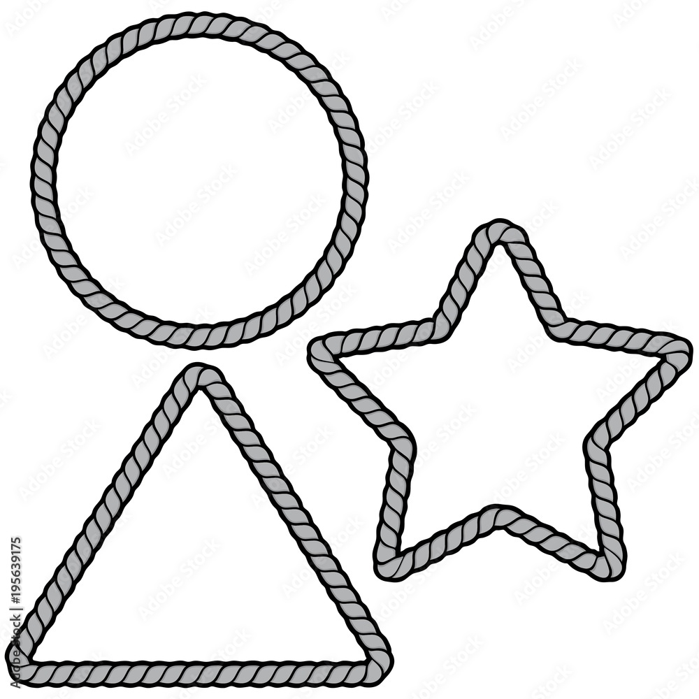 Rope Border Shapes Illustration - A vector cartoon illustration of a few Rope Border concepts. Rope Border Shapes Illustration - A vector cartoon illustration of a few Rope Border concepts.