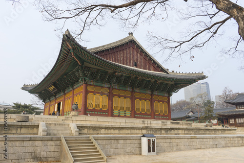 Junghwajeon main hall in Deoksugung Palace in Seoul, South Korea photo