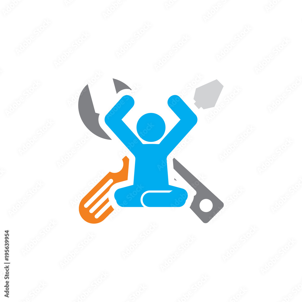 Yoga Repair Logo Icon Design