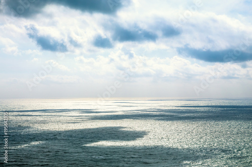 Fototapeta Naklejka Na Ścianę i Meble -  Beautiful seascape in the Atlantic ocean. Seascape with cloudy sky and light shadows on the water