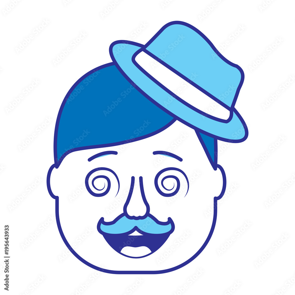 smiling face man mask with glasses mustache vector illustration gradient color image blue image smiling face man mask with glasses mustache vector illustration gradient color image blue image