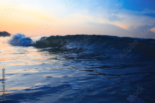 Waves on the beach in the tropics