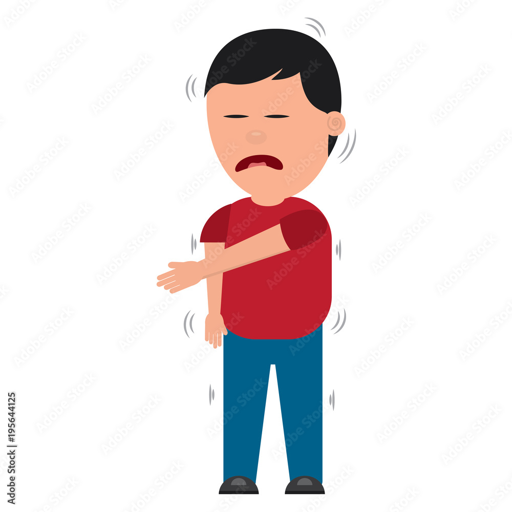 man bored by a joke discharge electric vector illustration man bored by a joke discharge electric vector illustration
