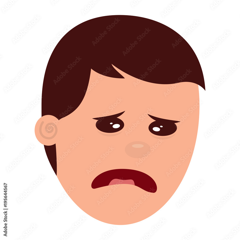 depressed and sad young face man vector illustration depressed and sad young face man vector illustration