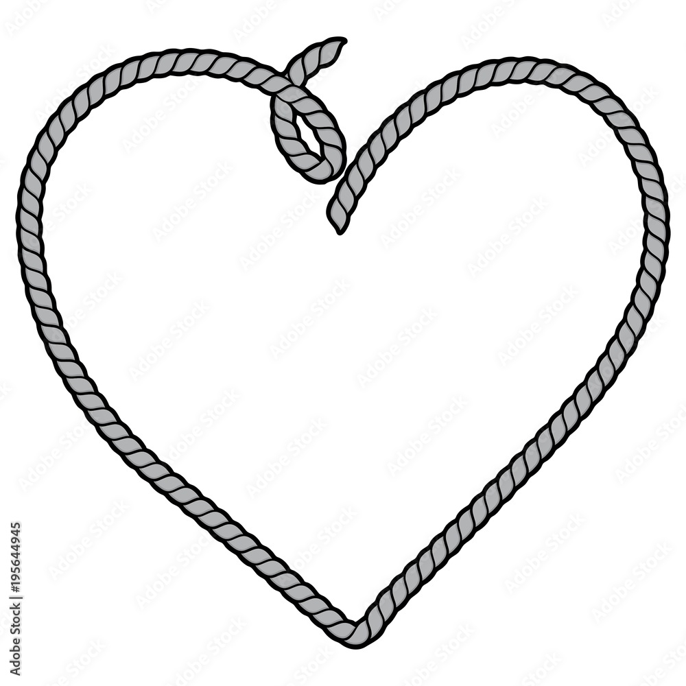 Rope Heart Illustration A vector cartoon illustration of a couple of