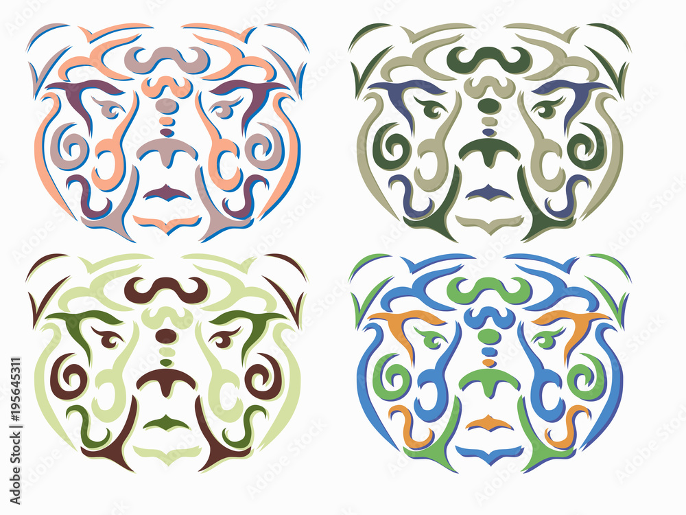 Obraz premium Tribal bear poster mockup