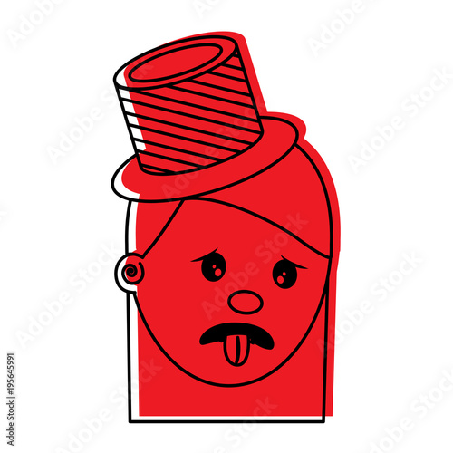 woman with nasty tongue gesture outside vector illustration