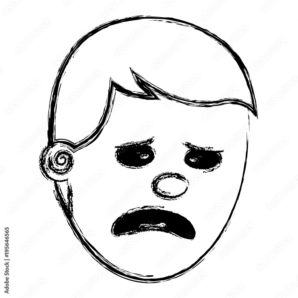 Crying Face Sketch