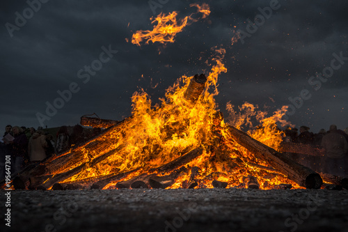 Awesome Easter / Bonfire in North Rhine-Westphalia in Germany. Osterfeuer