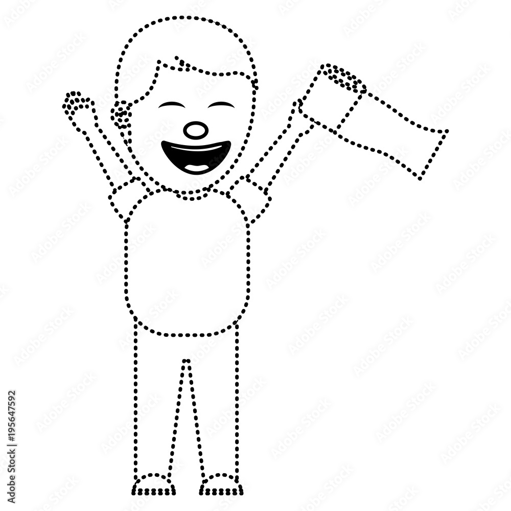 man smiling with toilet paper in his hand for a joke dotted line image man smiling with toilet paper in his hand for a joke dotted line image