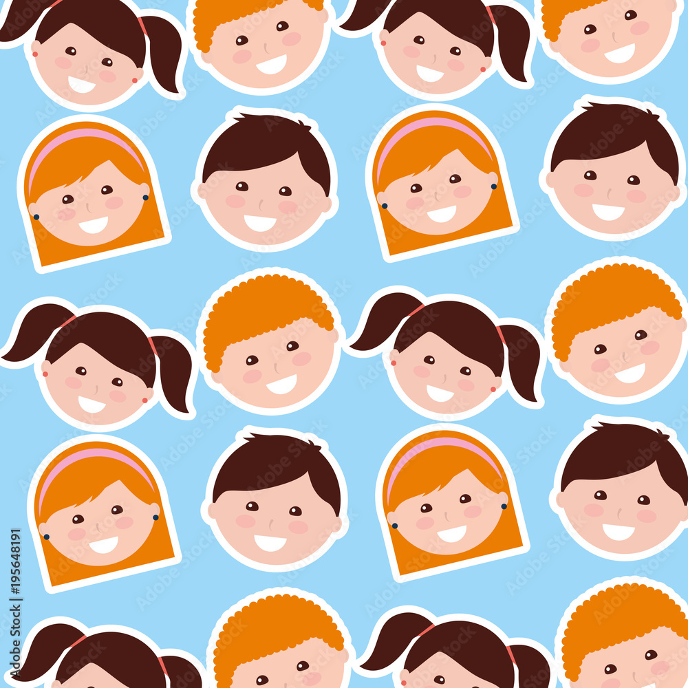 happy cartoon faces kids background vector illustration happy cartoon faces kids background vector illustration