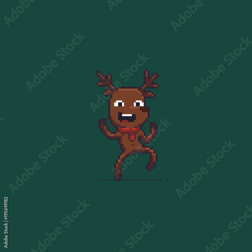 Pixel Art Reindeer