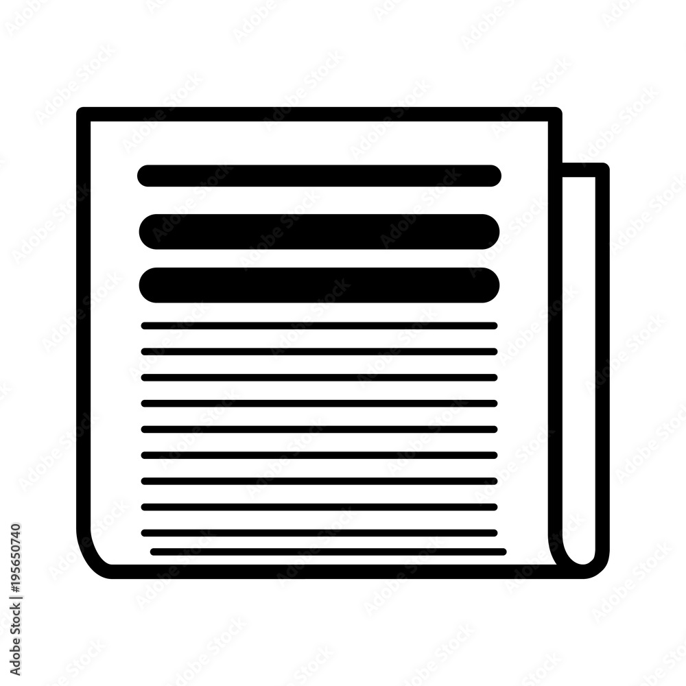 Minimalistic isolated newspaper icon with name, flash news headline Minimalistic isolated newspaper icon with name, flash news headline