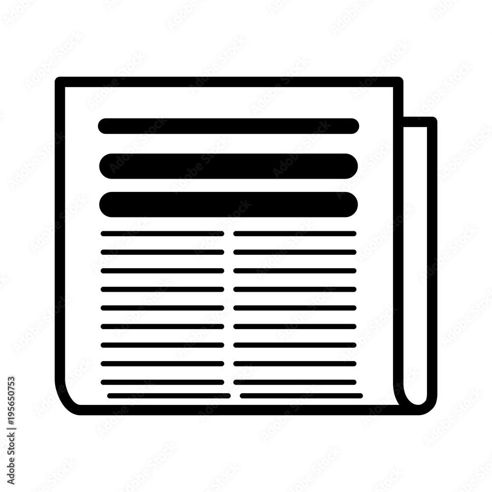Minimalistic isolated newspaper icon with name, flash news headline and two columns Minimalistic isolated newspaper icon with name, flash news headline and two columns