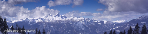 High mountains under snow in the winter Panorama landscape © smuki