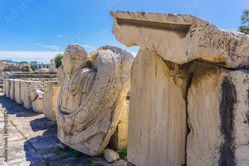 Archaeological site of Eleusis (Eleusina). Roman sculptures. The Roman approach to the the center of the sanctuary was built by Hadrian and construction was completed by Marcus Aurelius. photo