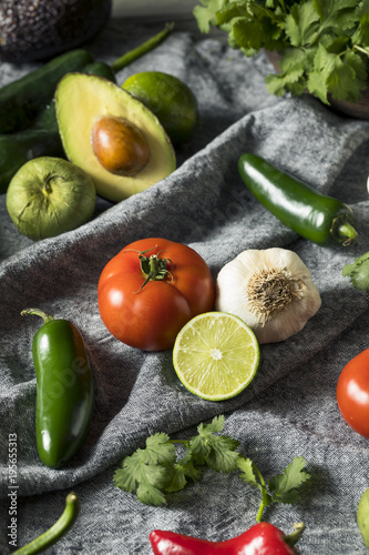 Raw Organic Healthy Mexican Vegetables and Herb