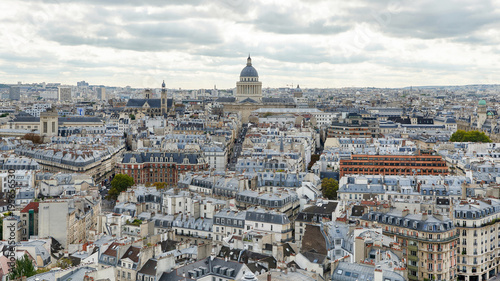 Autumn Paris Panorama  overlooking the roof of the Cathedral of Our Lady of Paris