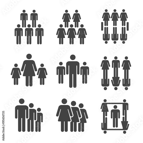 people population icon set