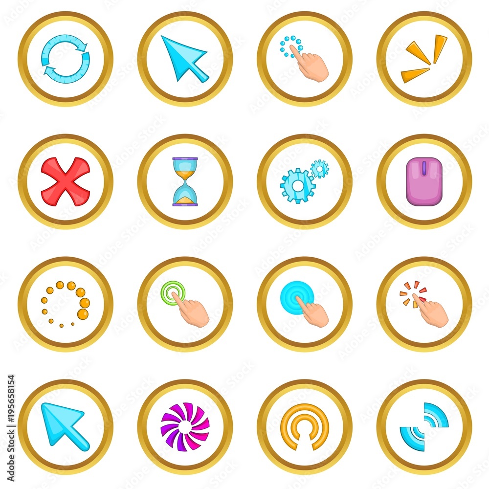 Click cursors icons circle Click cursors icons circle