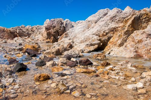 Beautiful summer landscape with a rocky beach