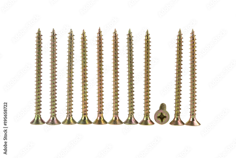 screw, self-tapping, many isolated on white background screw, self-tapping, many isolated on white background