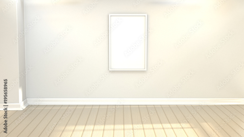 Simple frame with an empty wall. Element of design for presentation. 3D rendering. Mock up Simple frame with an empty wall. Element of design for presentation. 3D rendering. Mock up