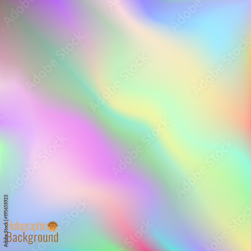 Holographic blurry rainbow background for creative design. For any modern and retro art works in pastel and neon colors