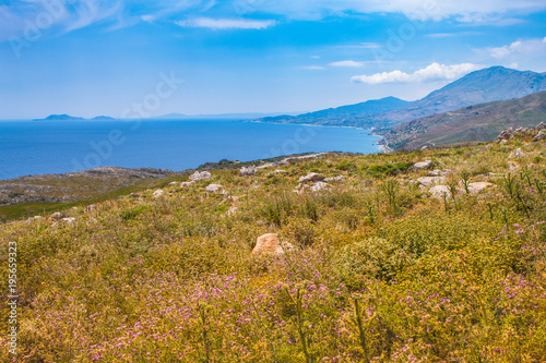 Beautiful summer landscape of the southern coast of the Crete