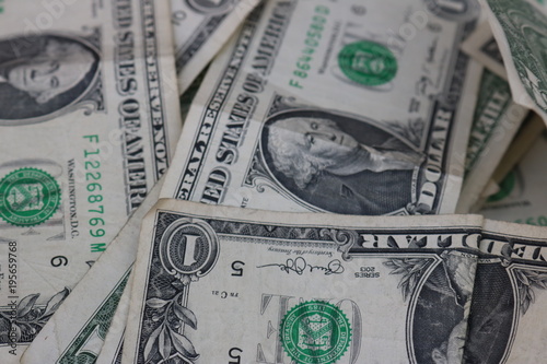 Принти на полотні Close up of old one dollar bills