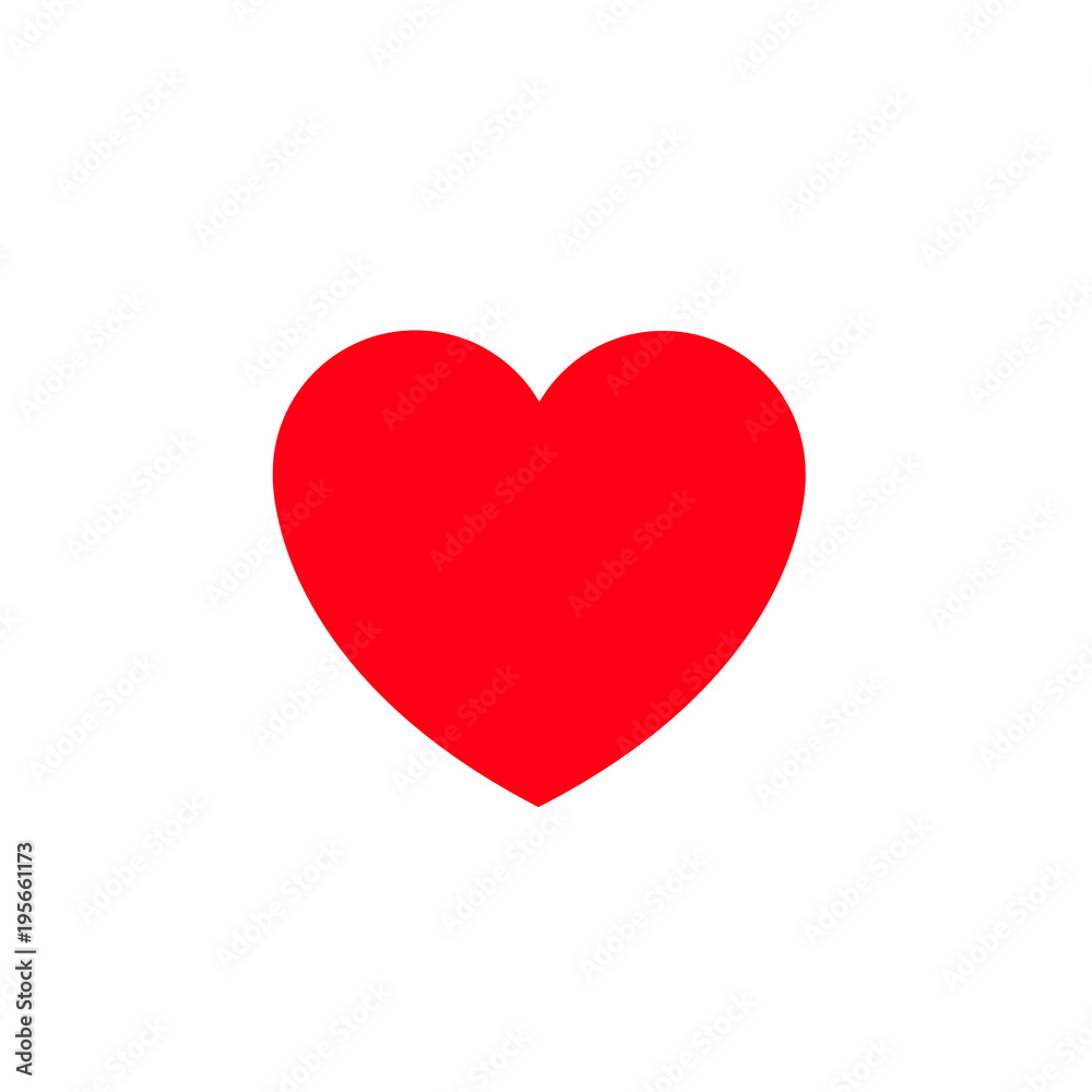 Heart vector icon, Love symbol. Valentine's Day sign, emblem isolated on white background, Flat style for graphic and web design