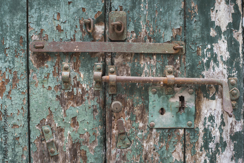 weathered locked door