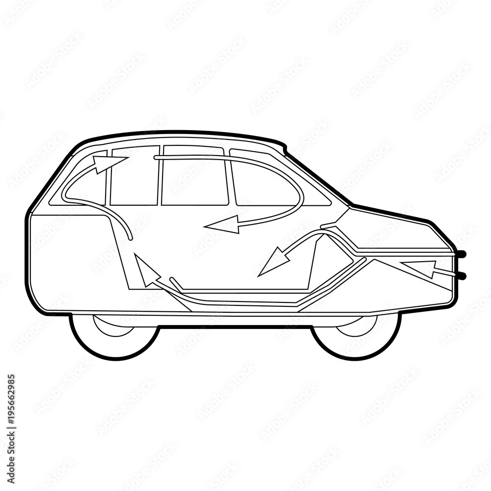 Car air ventilation icon, outline style