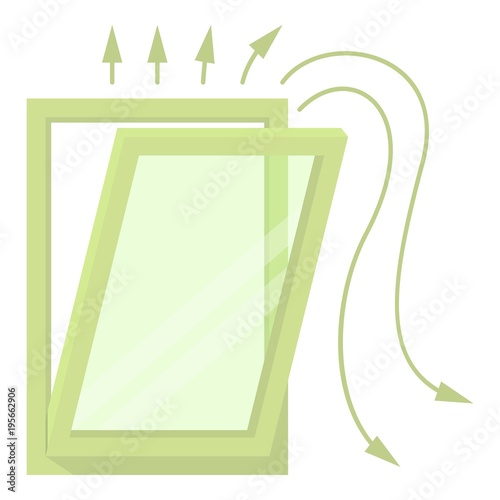 Window ventilation icon, cartoon style