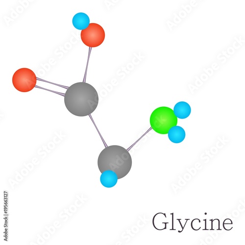 Glycine 3D molecule chemical science