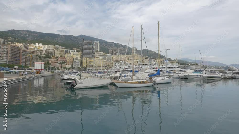 Boats anchored in Hercules Port, Monaco Boats anchored in Hercules Port, Monaco