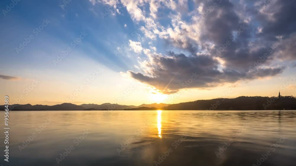 timelapse of west lake in hangzhou during sunset timelapse of west lake in hangzhou during sunset