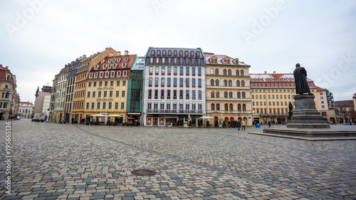 Colourful buildings at Neumarkt square in Dresden, Saxony, Germany